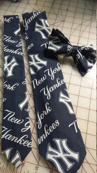 MLB New York Yankees Neckties in bow tie, skinny tie, and standard tie styles, kids or adult sizes