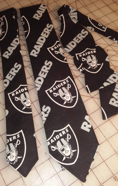 NFL Las Vegas Raiders NFL Neckties in bow tie, skinny tie, and standard tie styles, kids or adult sizes