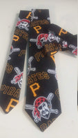 MLB Pittsburgh Pirates Neckties in bow tie, skinny tie, and standard tie styles, kids or adult sizes