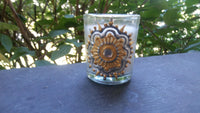 Mini Votive Candles w/ Hand-Painted Henna Designs