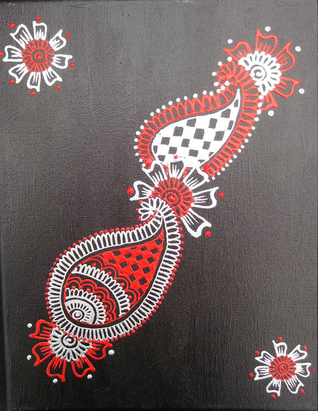 Acrylic on Canvas Henna Painting