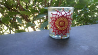 Mini Votive Candles w/ Hand-Painted Henna Designs