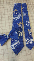 MLB Kansas City Royals Neckties in bow tie, skinny tie, and standard tie styles, kids or adult sizes