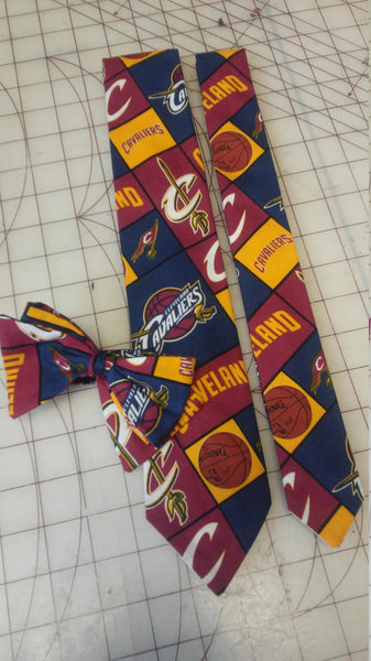 NBA Cleveland Cavaliers Neckties in bow tie, skinny tie, and standard tie styles, kids or adult sizes