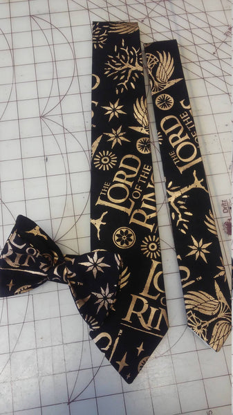 Lord of the Rings Neckties in bow tie, skinny tie, and standard tie styles, kids or adult sizes