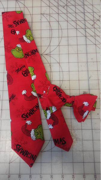 Dr Seuss How the Grinch Stole Christmas Merry Grinchmas Neckties in bow tie, skinny tie, and standard tie styles, kids or adult sizes