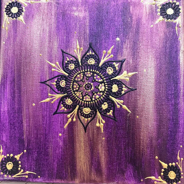 Acrylic on Canvas Henna Painting