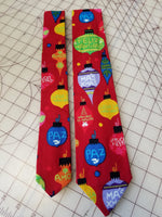 Feliz Navidad Christmas Neckties in bow tie, skinny tie, and standard tie styles, kids or adult sizes