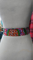 Reversible Ankara Obi Belt in African Wax Block Vlisco Cotton and Denim