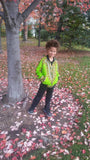 Dashiki Reversible Unisex Kids Lime Bomber Jacket made from Wax Block Cotton