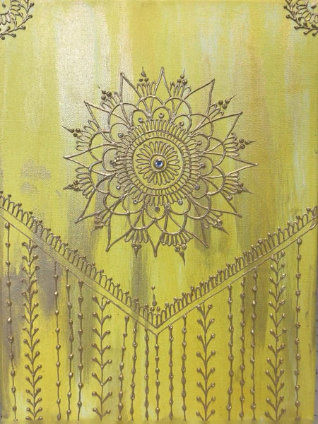 Acrylic on Canvas Henna Painting