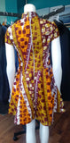 Ankara Dress with Mandarin Neckline Made from African Wax Block Cotton