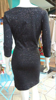 Lightweight Three-Quarter Sleeve Sparkle Scoop Neck Dress