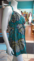 Halter Wrap Dress in African Wax Block Cotton