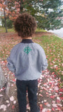 Dashiki Reversible Unisex Kids Lime Bomber Jacket made from Wax Block Cotton