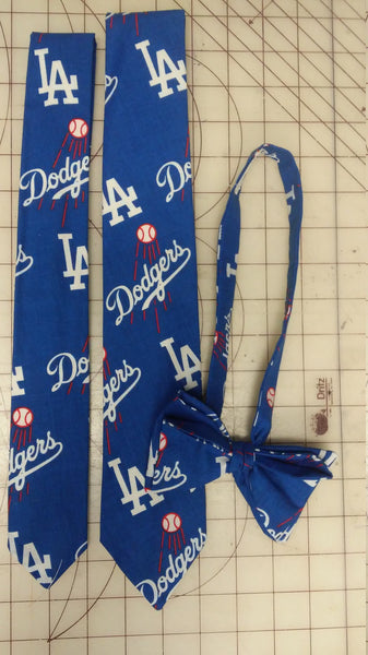 MLB Los Angeles Dodgers Neckties in bow tie, skinny tie, and standard tie styles, kids or adult sizes