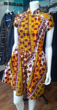 Ankara Dress with Mandarin Neckline Made from African Wax Block Cotton