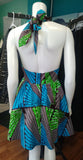 Flirty Halter Sundress in African Wax Block Cotton