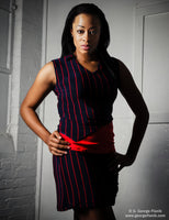 Sleveless Golf Polo and Skirt in Navy and Red