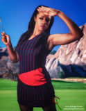 Sleveless Golf Polo and Skirt in Navy and Red