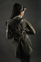 Short Steampunk Bolero Jacket with Coat Tails and Hardware