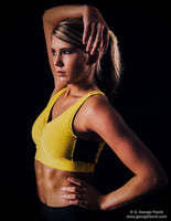 Sports Bra in Breathable Performance Knit and Side Mesh Detail