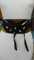 Reversible Mudcloth and Denim Obi Belt