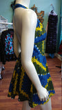 Flirty Halter Sundress in African Wax Block Cotton