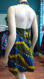 Flirty Halter Sundress in African Wax Block Cotton