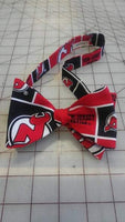 New Jersey Devils NHL Neckties in bow tie, skinny tie, and standard tie styles, kids or adult sizes