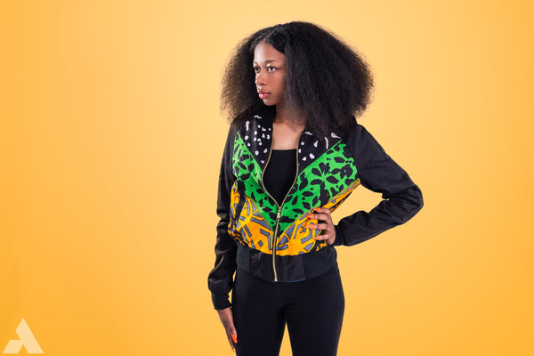 Wax Block African Print Bomber Jacket