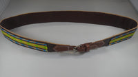 Vegan Leather and Ankara Belt with Adjustable Buckle Closure