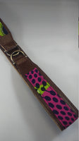 Vegan Leather and Ankara Belt with Metal Buckle Closure