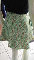 A-Line Canvas Wrap Skirt Turquoise and Gray