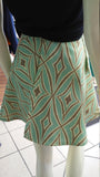 A-Line Canvas Wrap Skirt Turquoise and Gray