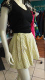 A-Line Canvas Wrap Skirt in Yellow and Green Floral