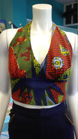 Flirty Ankara Midriff Halter in South African Wax Cotton