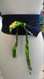 Reversible Obi Belt in African Wax Block Cotton