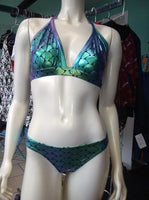 Shimmery Mermaid Bikini in Iridescent Scale Lycra