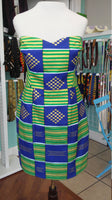 Ankara Bombshell Mini Dress in Beautiful African Cotton