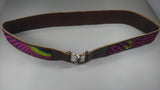 Vegan Leather and Ankara Belt with Metal Buckle Closure