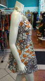 Flirty Floral Halter Ankara Sundress in Vlisco African Wax Block Cotton