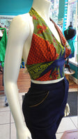 Flirty Ankara Midriff Halter in South African Wax Cotton