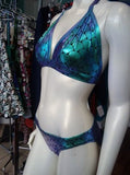 Shimmery Mermaid Bikini in Iridescent Scale Lycra