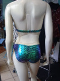 Shimmery Mermaid Bikini in Iridescent Scale Lycra