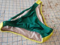 Mens European Swimwear Briefs in Black and Yellow