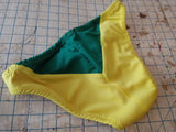 Mens European Swimwear Briefs in Black and Yellow