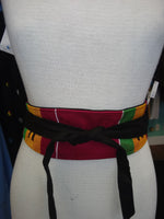 Reversible African Kente Cloth Obi Belt