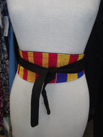 Reversible African Kente Cloth Obi Belt