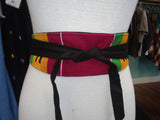 Reversible African Kente Cloth Obi Belt